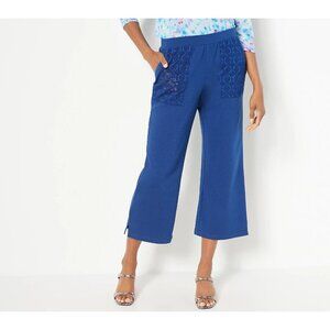 LOGO Lounge by Lori Golstein Petite Crop Pants Blue Depths Petite,M